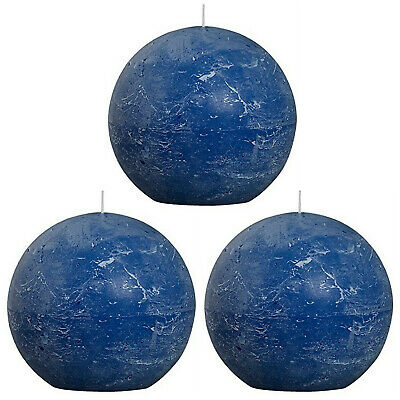 3 Stk Rustik XL Kugelkerzen 145mm durchgefärbt Ballkerzen