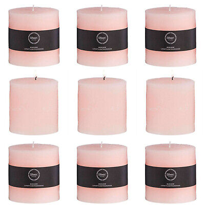 8 Sfeer Rustik Stumpenkerzen 100x100mm - Hellrosa (8 Stück)