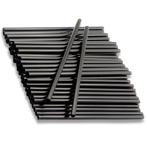 1000 Mehrweg Trinkhalme Plastik 200x8mm Jumbo Strohhalme (2x500er) schwarz