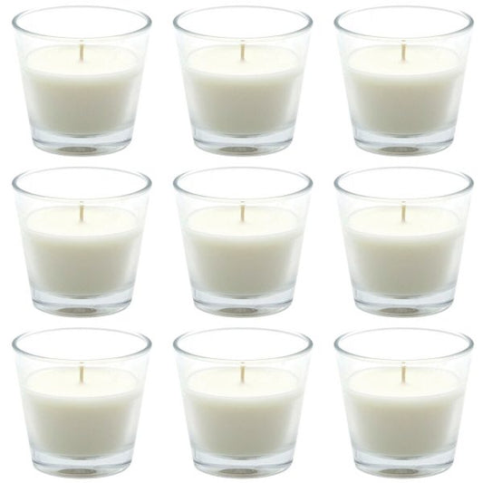 12 Stk Duftgläser 90x80mm Duftkerzen im Glas Kerzengläser konisch klar - Vanille