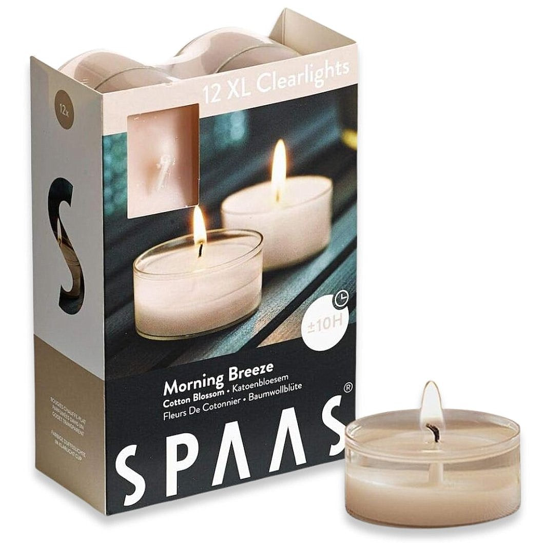 SPAAS Maxi-Teelichter 10h Clearlights Duftteelichter Acryl Cup Duftkerzen