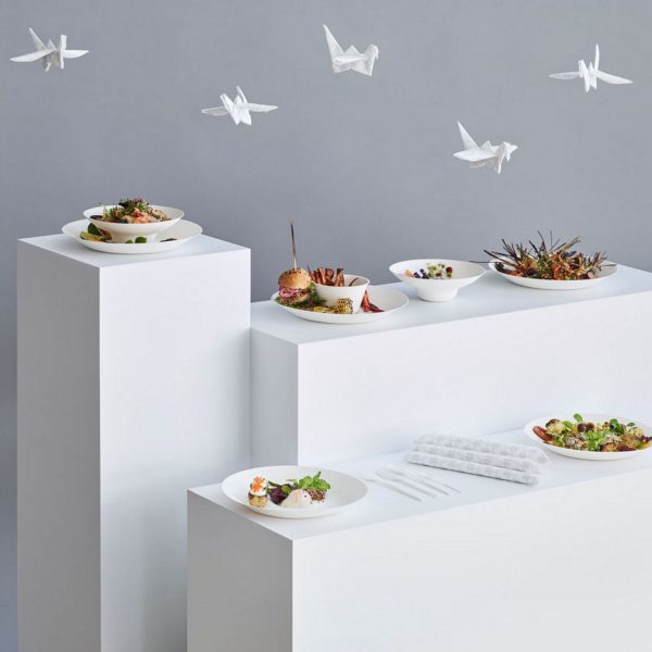 200 Bio Salatschalen Teller Ø19cm Bagasse kompostierbar - weiß (20x10er)