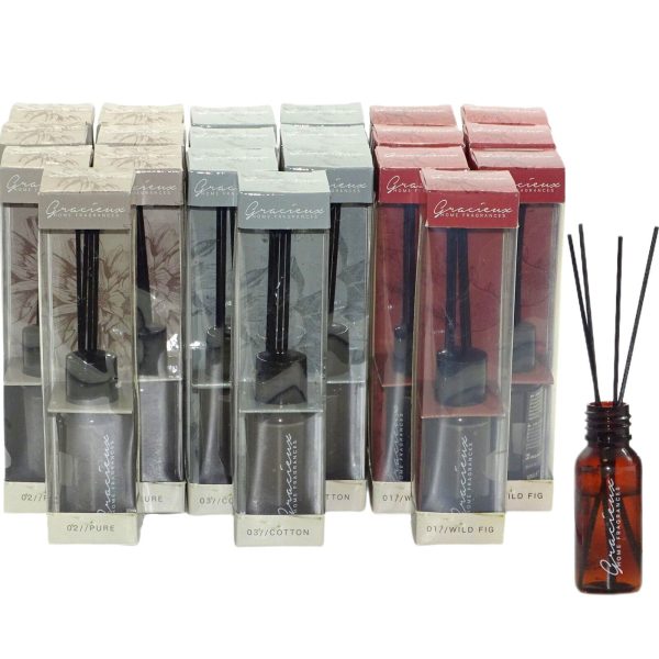 24er Set Diffuser mit Holzstäbchen Raumduft Duftspender sortiert (24 x 30ml)