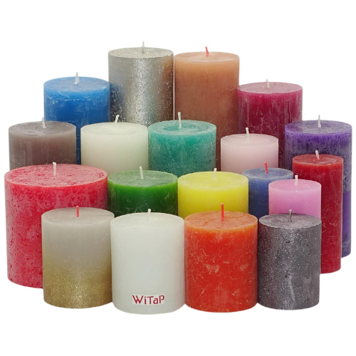WiTaP™ - 6 kg Rustik Stumpenkerzen – Mix bunt gemischt 1. Wahl