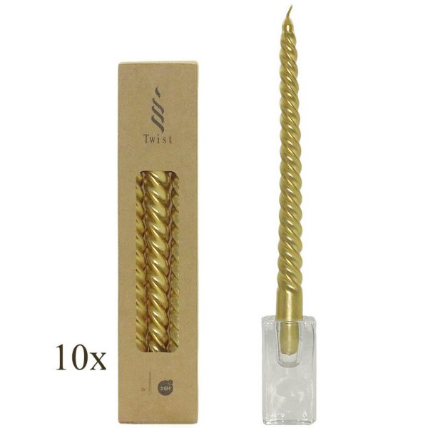 30 Twist Spiralkerzen 25cm Spitzkerzen Renaissancekerzen gedreht (10 Pack x 3er)