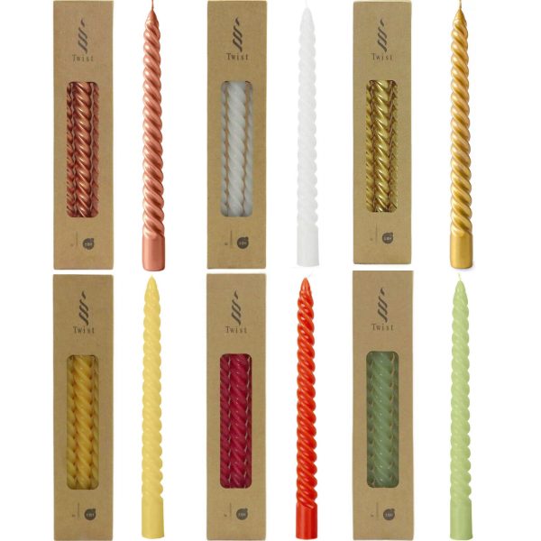 30 Twist Spiralkerzen 25cm Spitzkerzen Renaissancekerzen gedreht (10 Pack x 3er)