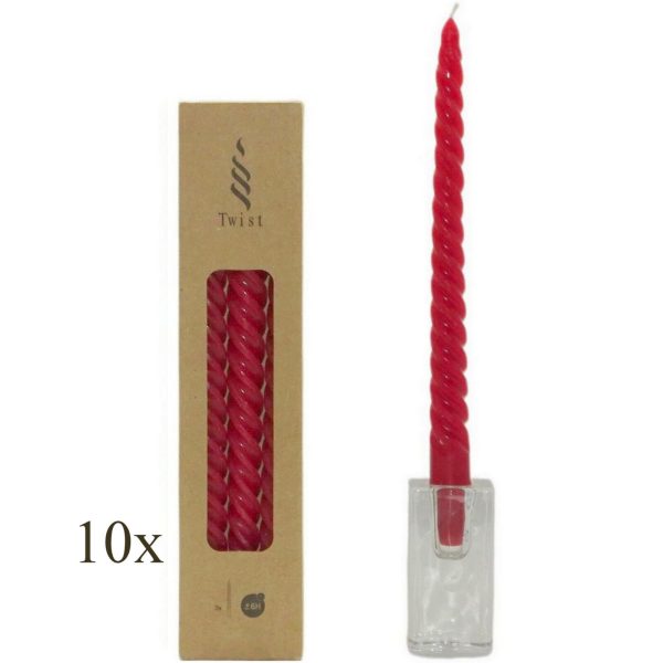 30 Twist Spiralkerzen 25cm Spitzkerzen Renaissancekerzen gedreht (10 Pack x 3er)