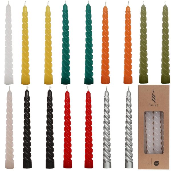 40 Twist Spiralkerzen 19cm Spitzkerzen Renaissancekerzen gedreht (10 Pack x 4er)