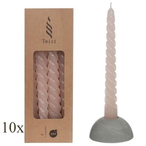 40 Twist Spiralkerzen 19cm Spitzkerzen Renaissancekerzen gedreht (10 Pack x 4er)