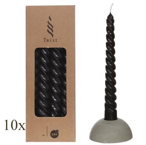 40 Twist Spiralkerzen 19cm Spitzkerzen Renaissancekerzen gedreht (10 Pack x 4er)