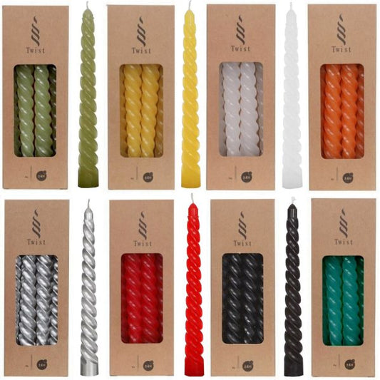 40 Twist Spiralkerzen 19cm Spitzkerzen Renaissancekerzen gedreht (10 Pack x 4er)