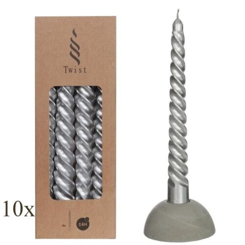 40 Twist Spiralkerzen 19cm Spitzkerzen Renaissancekerzen gedreht (10 Pack x 4er)