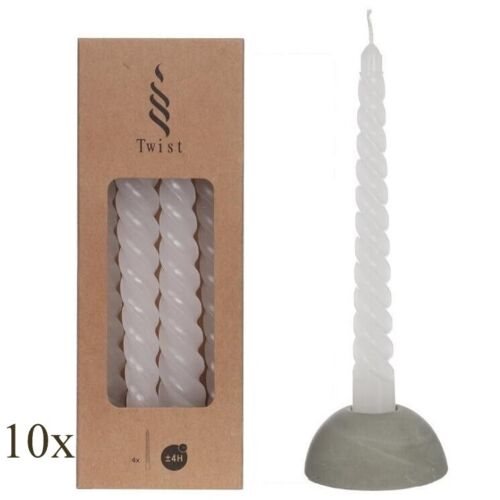 40 Twist Spiralkerzen 19cm Spitzkerzen Renaissancekerzen gedreht (10 Pack x 4er)