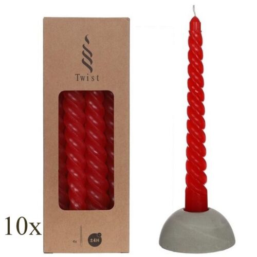 40 Twist Spiralkerzen 19cm Spitzkerzen Renaissancekerzen gedreht (10 Pack x 4er)