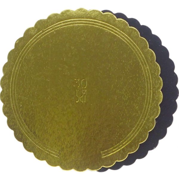 5 tlg. Tortenunterlagen Cake Board Ø 22-30cm Tortenplatten 3mm dick - Schwarz-Gold