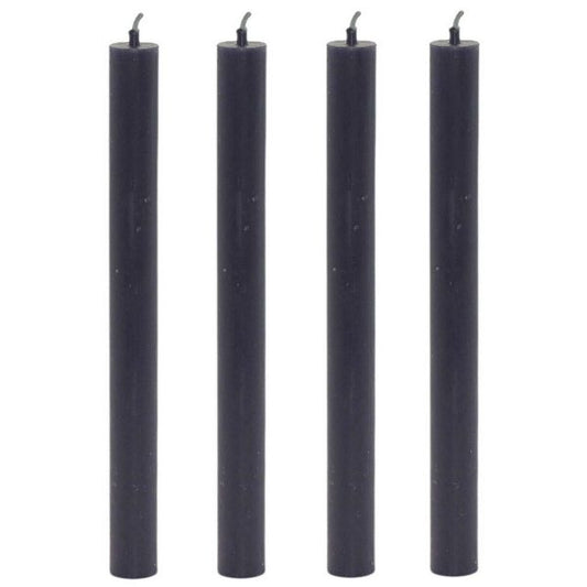 30 Rustik Stabkerzen 240x22mm Tafelkerzen durchgefärbt - Anthrazit (2x15er)