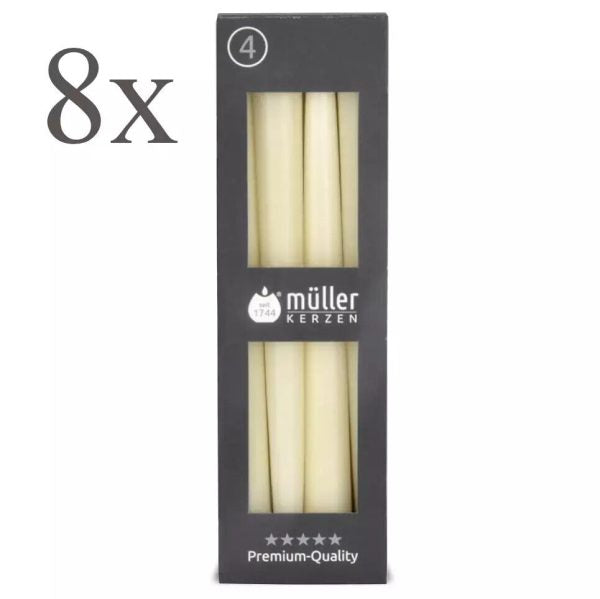 32 Müller Spitzkerzen 245x22mm Tafelkerzen Leuchterkerzen (8 Pack x 4er)