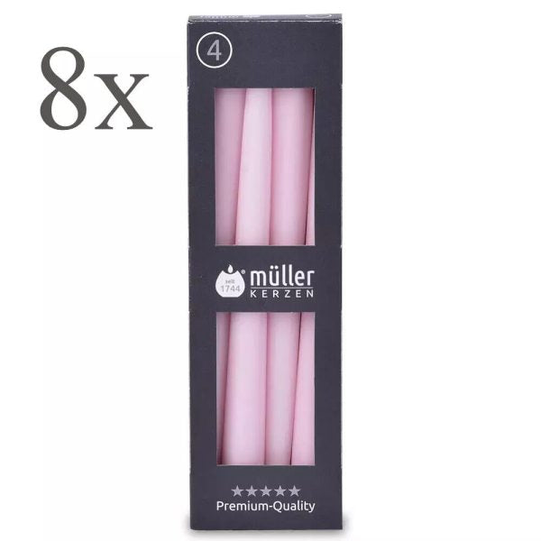 32 Müller Spitzkerzen 245x22mm Tafelkerzen Leuchterkerzen (8 Pack x 4er)