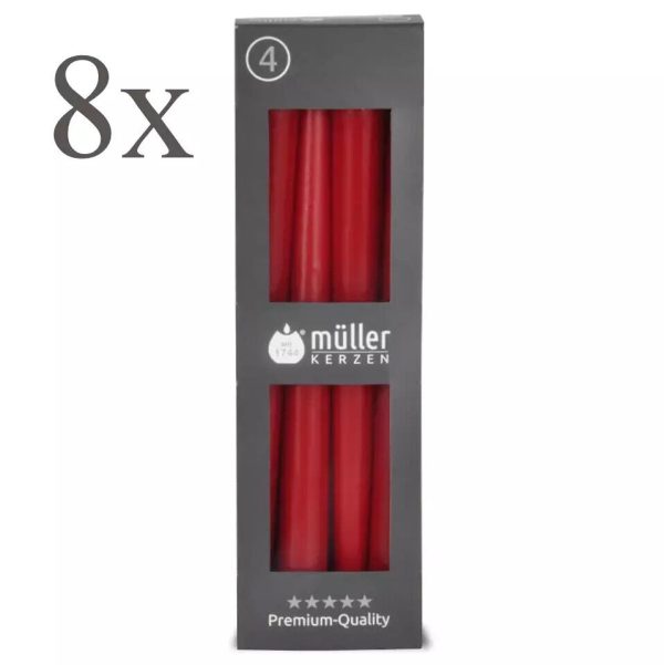 32 Müller Spitzkerzen 245x22mm Tafelkerzen Leuchterkerzen (8 Pack x 4er)