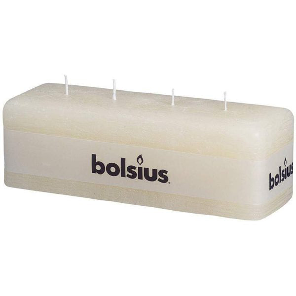 Bolsius 4-Docht Stumpenkerze 250x80x90mm Rustic Mehrdochtkerze B-Ware