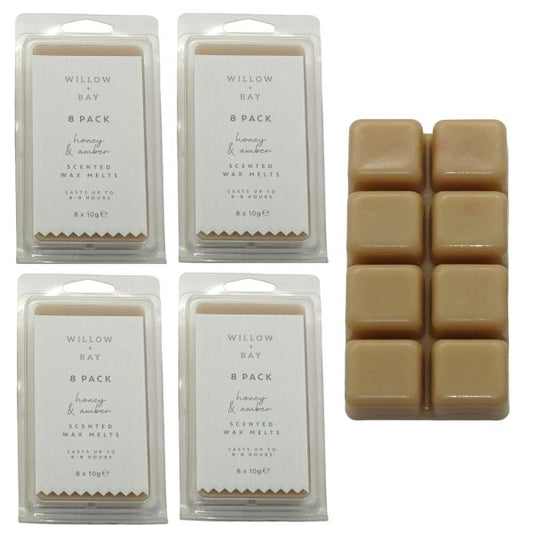 40 tlg. Willow&Bay Wax Melts Scent Duftdrops Duftwachs Honey-Amber 400g (5x8er)