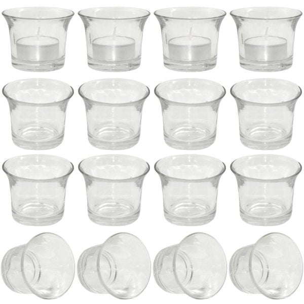24 Stk Teelichtgläser Votivgläser 63x48mm Teelichthalter Glas Mini Windlichter- klar