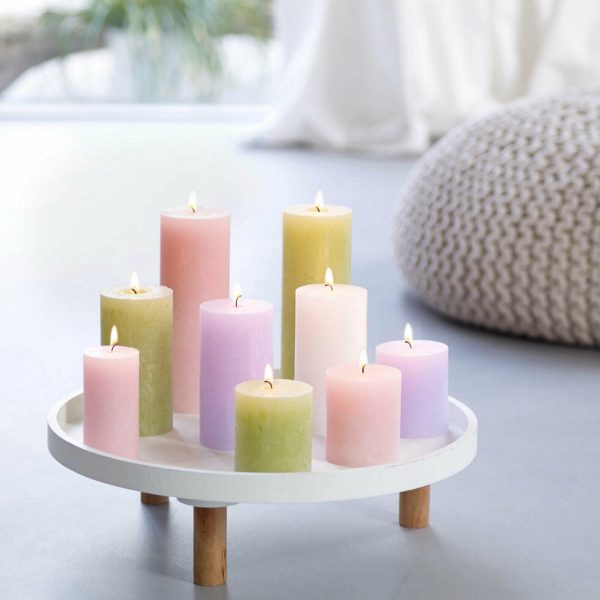 12 Bolsius Rustik Stumpenkerzen 130x68mm - Weiß (2x6er Tray)