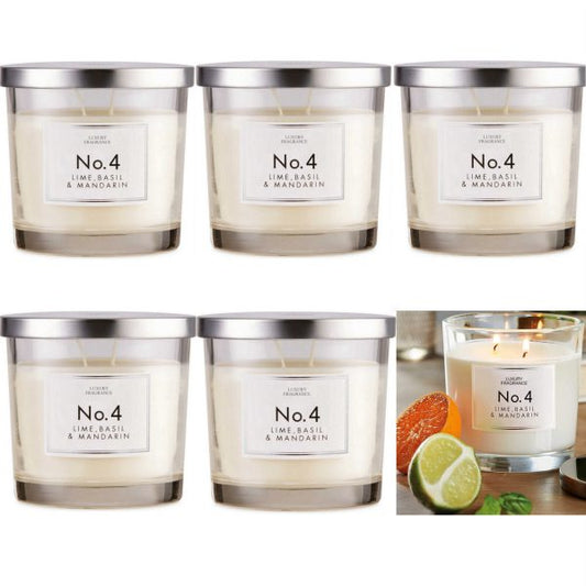 6 Stk Duftgläser Luxury Nr. 4 Duftkerzen 100x90mm 2-Docht Kerzenglas - Mandarin