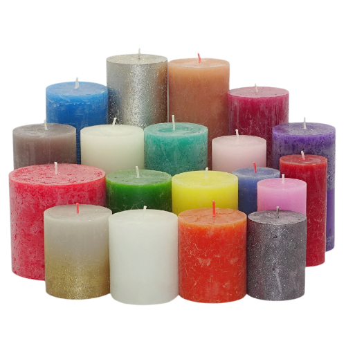WiTaP™ - 6 kg Rustik Stumpenkerzen – Mix bunt gemischt 1. Wahl