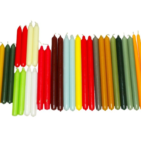 7 kg Stabkerzen Spitzkerzen 17-29cm Tafelkerzen Haushaltskerzen - bunt gemischt
