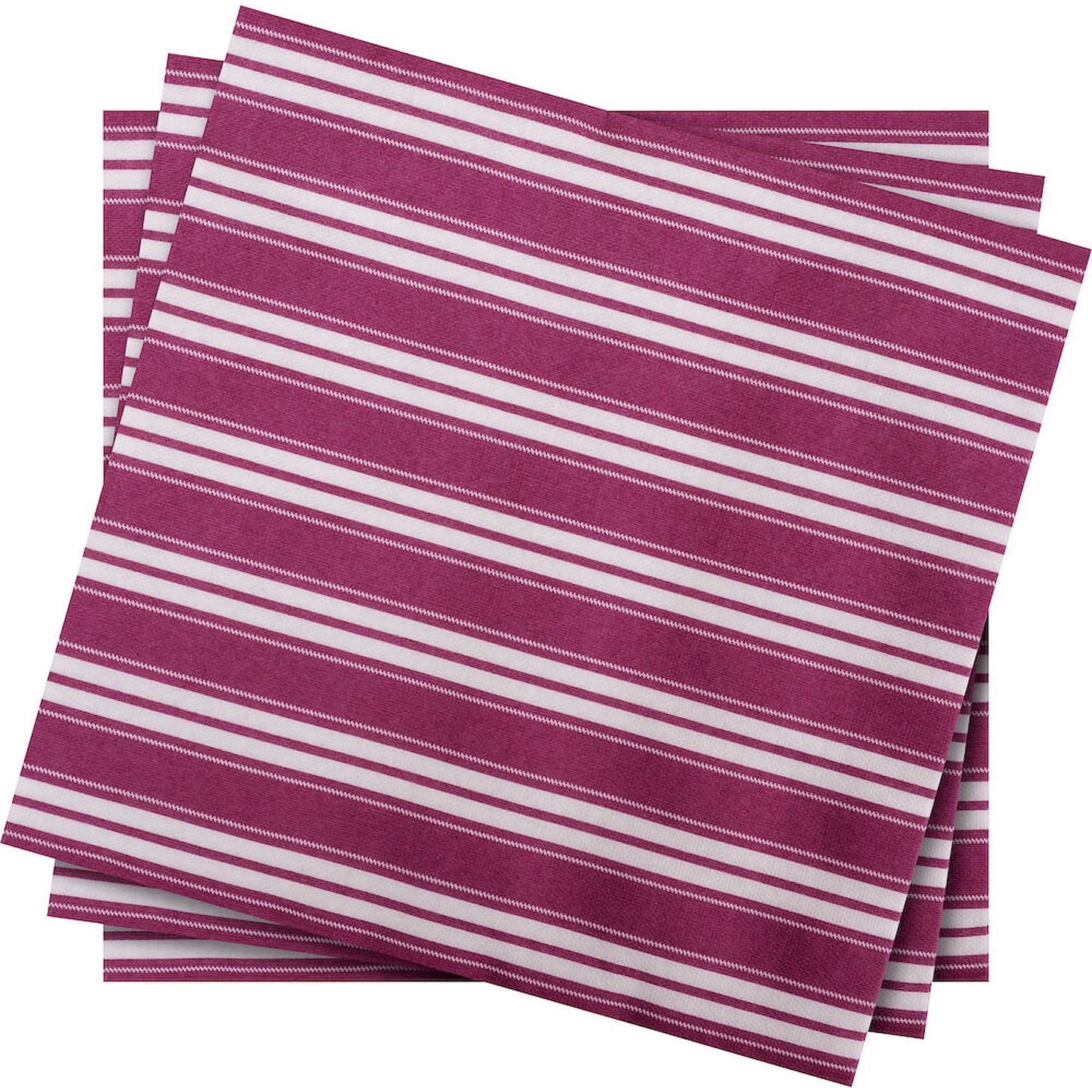 120 Stk Airlaid Servietten 40x40cm Stoffoptik - Burgunder Streifen (10 Pack x12er)