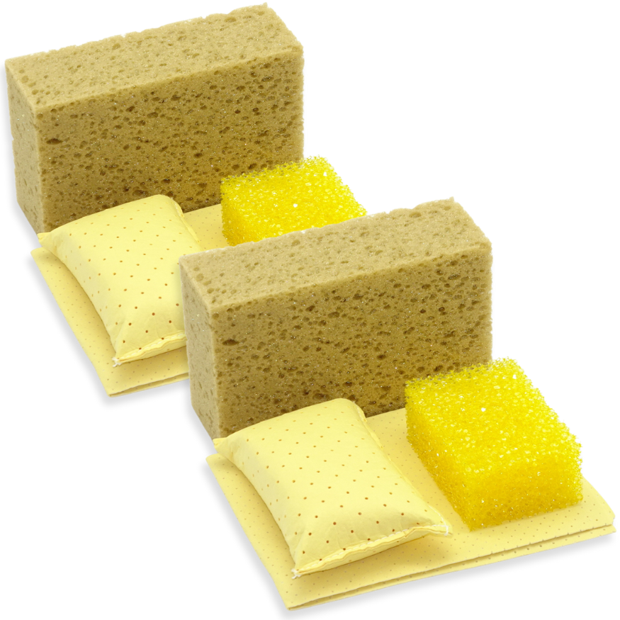 Witap Autowaschset 8-tlg: Autoschwamm Insektenschwamm Fensterschwamm Fenstertuch (4x2er Pack)