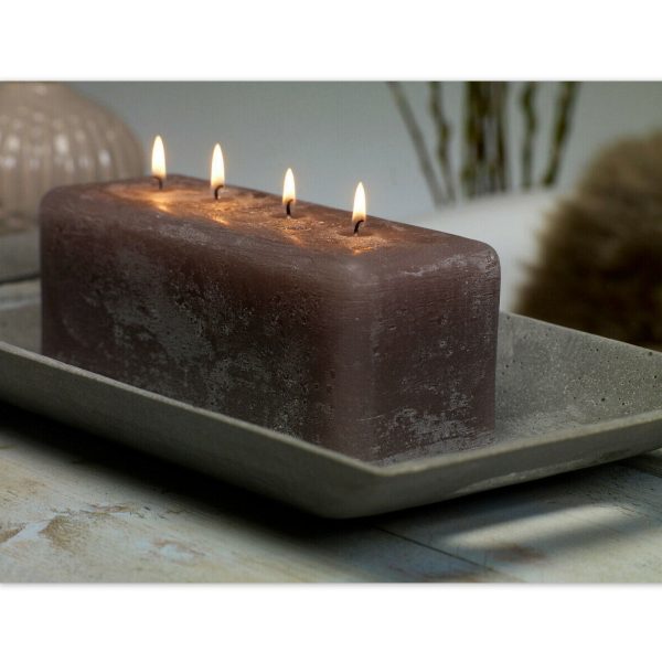 Bolsius 4-Docht Stumpenkerze 250x80x90mm Rustic Mehrdochtkerze B-Ware