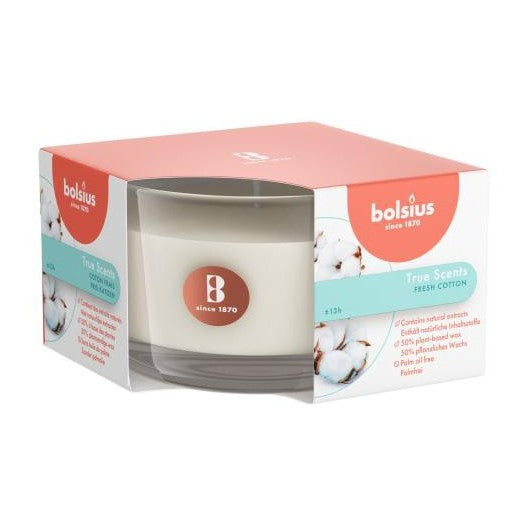 6er Set Bolsius True Scents Duftgläser 80x50mm Duftkerzen Kerzenglas - Fresh Cotton