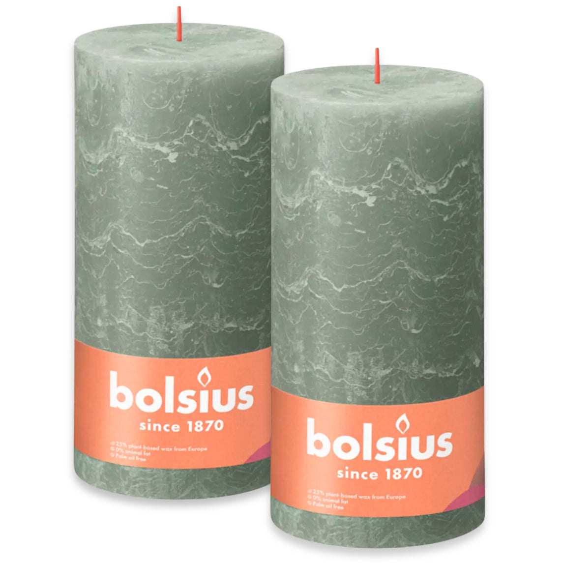 2 Bolsius Rustik Stumpenkerzen 200x100mm Rustic Shine (2 Stück)