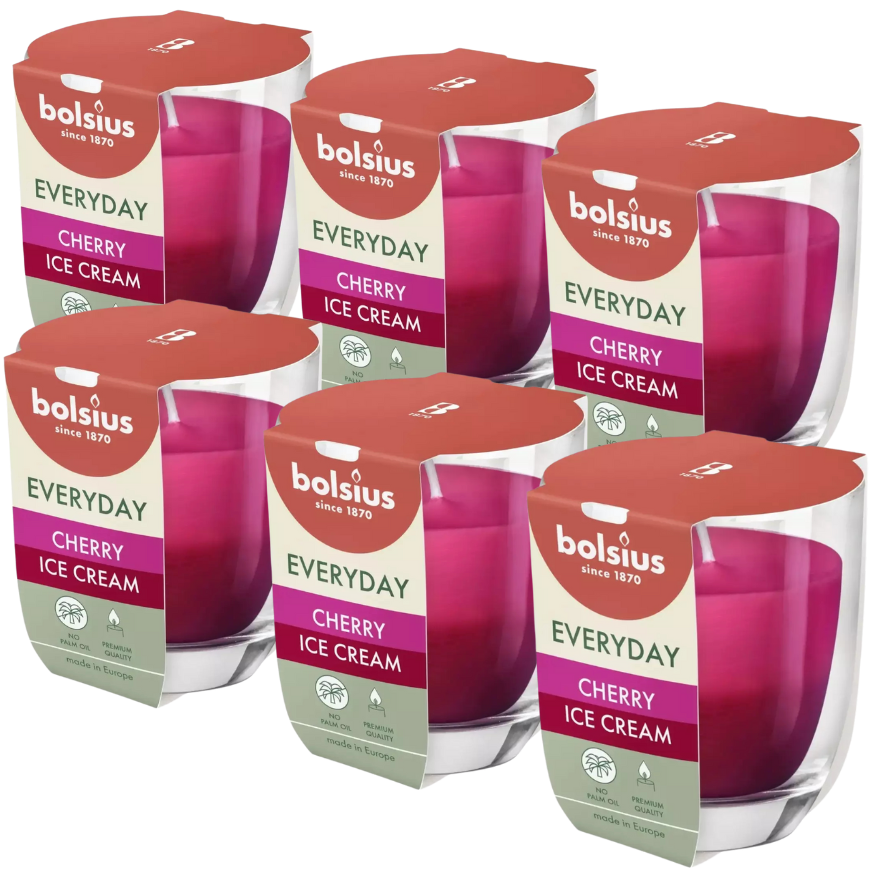 6er Set Bolsius Everyday Duftgläser 80x70mm Duftkerzen Kerzengläser - zweifarbig