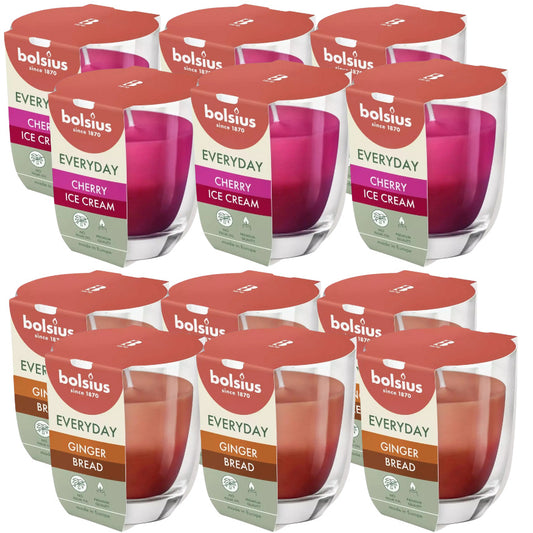 6er Set Bolsius Everyday Duftgläser 80x70mm Duftkerzen Kerzengläser - zweifarbig