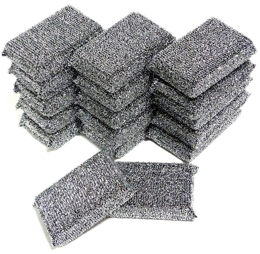 20 Lurex Topfreiniger 115x75x30mm Pfannenkratzer Glänzerkissen - SILBER
