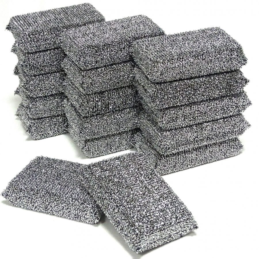 20 Lurex Topfreiniger 115x75x30mm Pfannenkratzer Glänzerkissen - SILBER