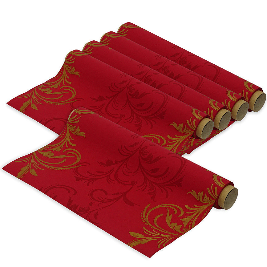 24 Meter Tischläufer 40cm breit Tischband stoffähnlich (5 Ro.x4,8m) Grace Bordeaux