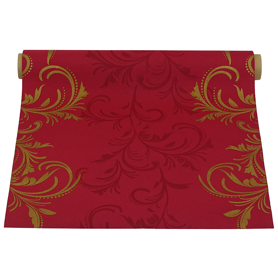 24 Meter Tischläufer 40cm breit Tischband stoffähnlich (5 Ro.x4,8m) Grace Bordeaux