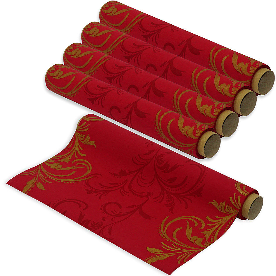 24 Meter Tischläufer 40cm breit Tischband stoffähnlich (5 Ro.x4,8m) Grace Bordeaux