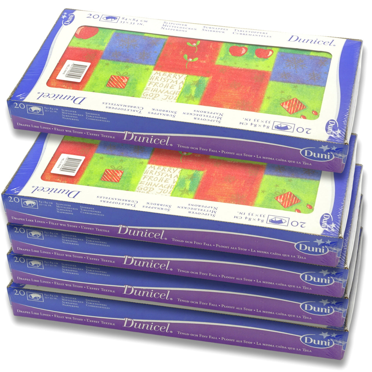 Dunicel Mitteldecken 84x84cm stoffähnlich Tischdecke - Hello XMAS Weihnachten