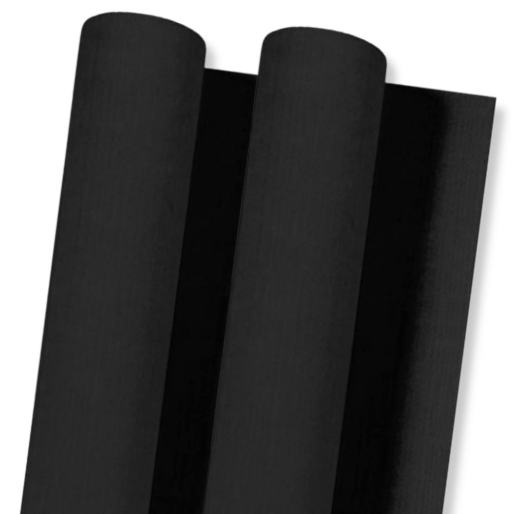 50 Meter Evolin Tischdeckenrollen 118cm breit Premium Tischtuch Stoffoptik - Schwarz (2x25m) 2 Rollen