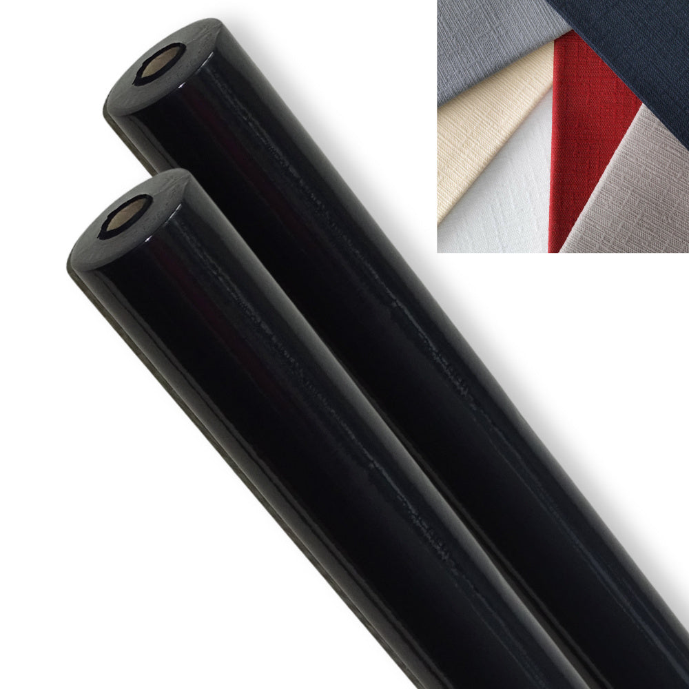 50 Meter Evolin Tischdeckenrollen 118cm breit Premium Tischtuch Stoffoptik - Schwarz (2x25m) 2 Rollen