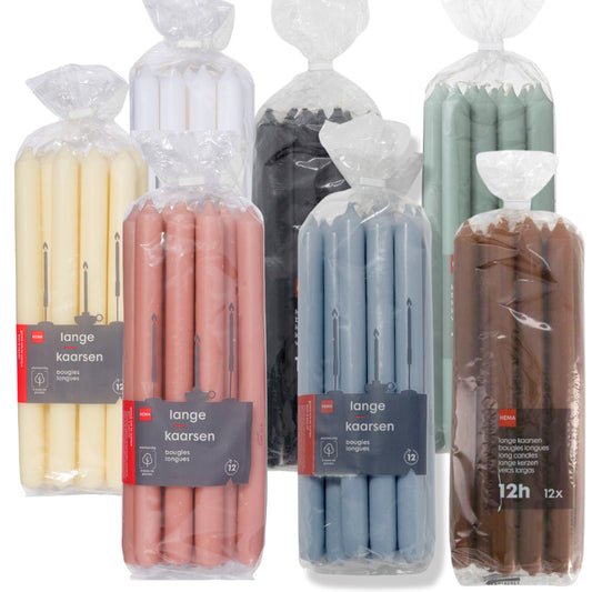 12 Hema Stabkerzen 290x22mm Kronenkerzen Dinnerkerze (12er Pack)