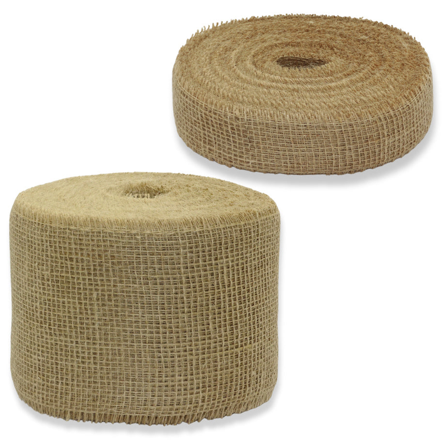 40 Meter Juteband 5cm - 15cm breit Tischband Rolle - Natur