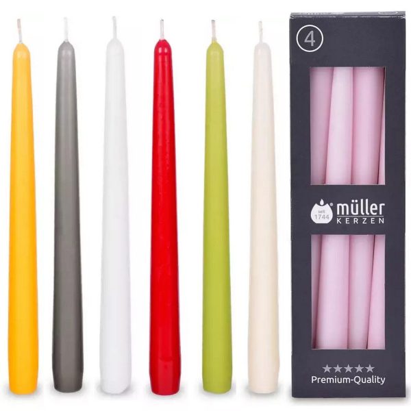 32 Stück Müller Spitzkerzen 245x22mm Tafelkerzen Leuchterkerzen (8 Pac – WiTaP™