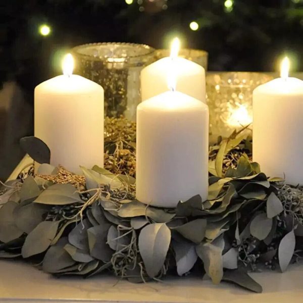 24 Müller Stumpenkerzen 62x48mm BSS-Durchbrandsperre - Elfenbein (6x4er)