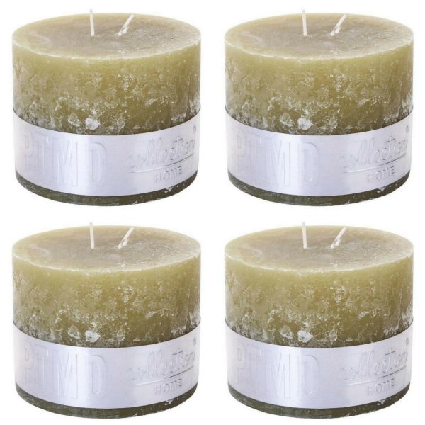 4 Stk PTMD 2-Docht Stumpenkerzen 120x90mm Rustik XL Mehrdochtkerzen